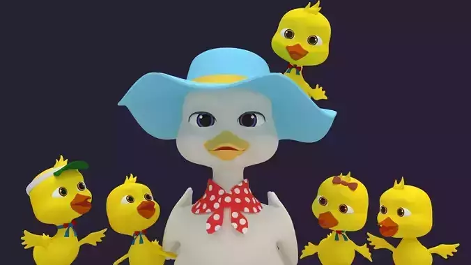 Asset - Cartoons - Character - Duck - Hight Poly 3D model
