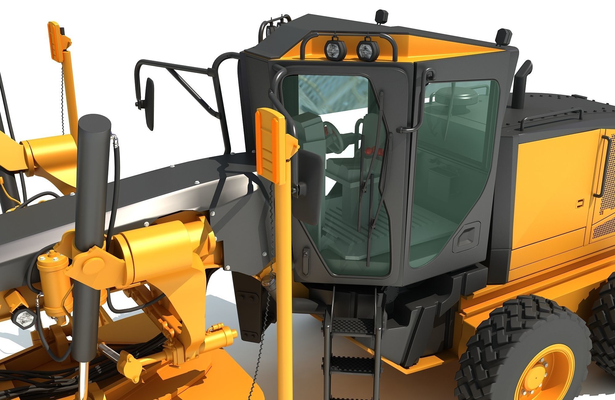 Road Motor Grader 3D model_10