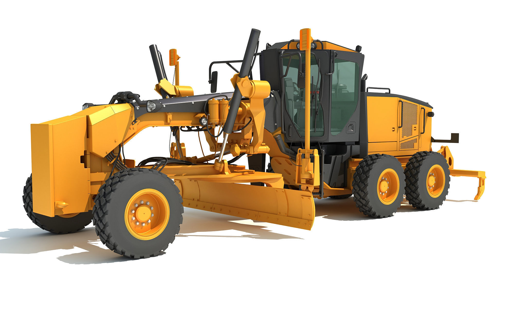 Road Motor Grader 3D model_1