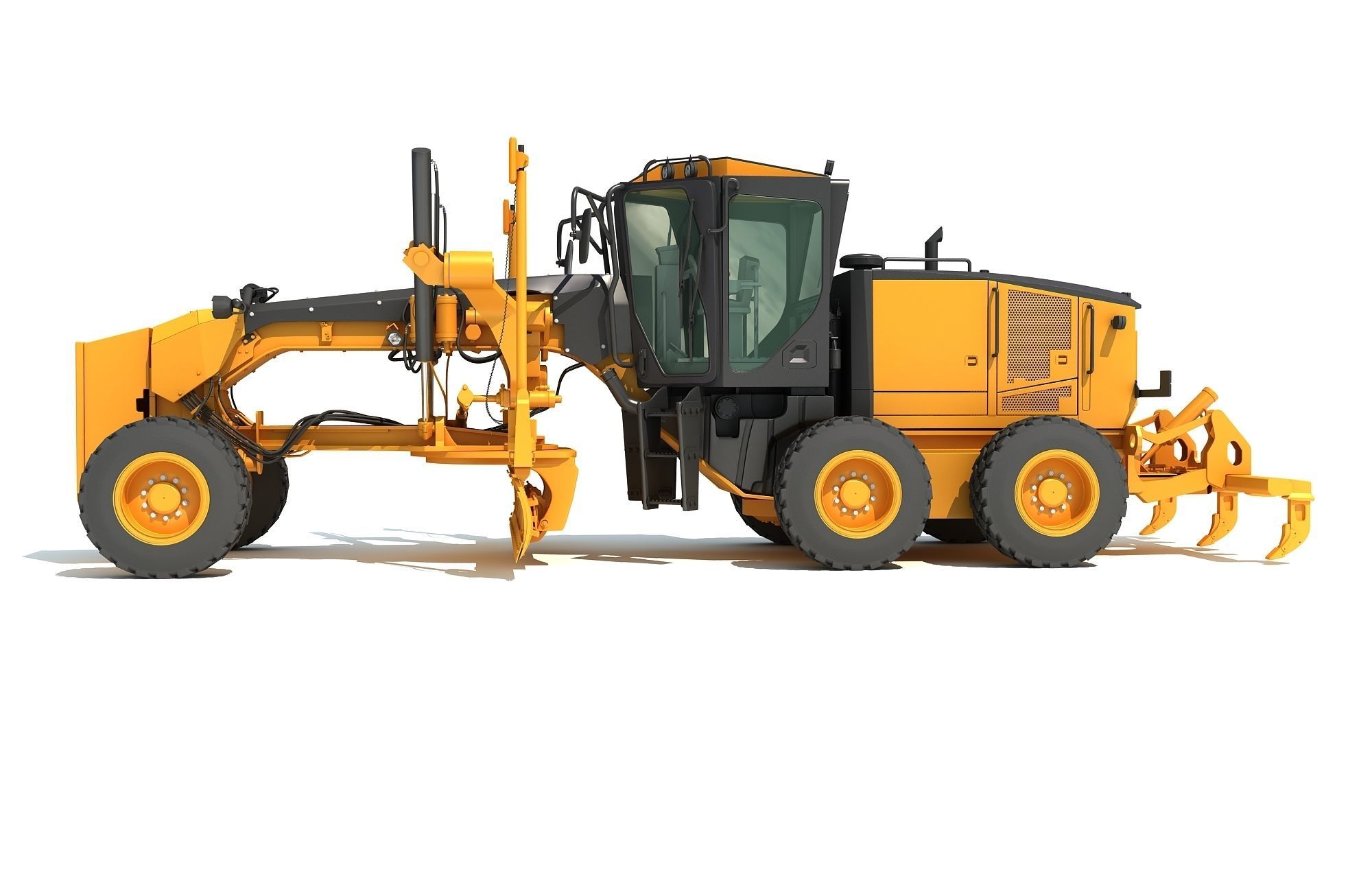 Road Motor Grader 3D model_2