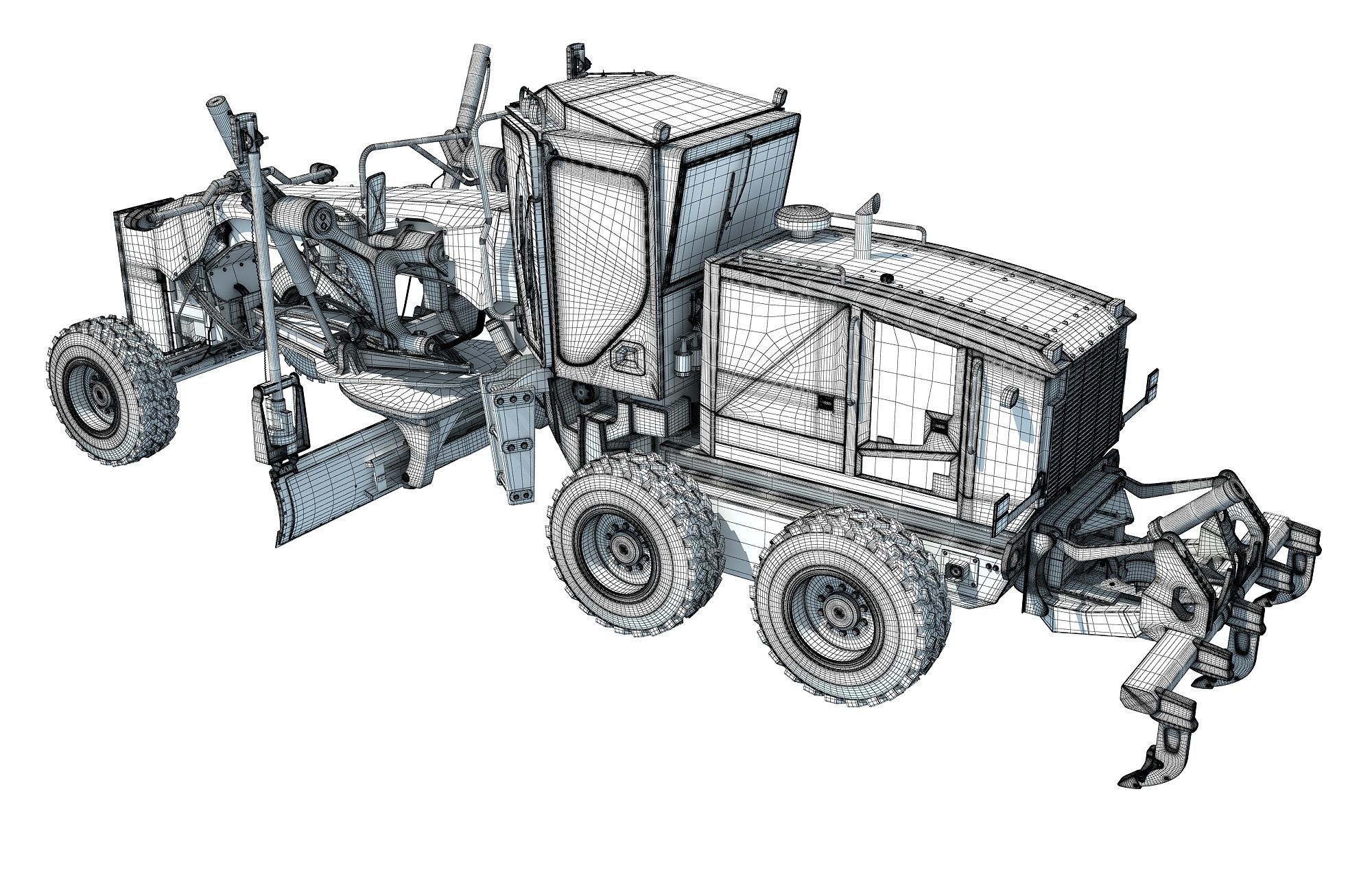 Road Motor Grader 3D model_15