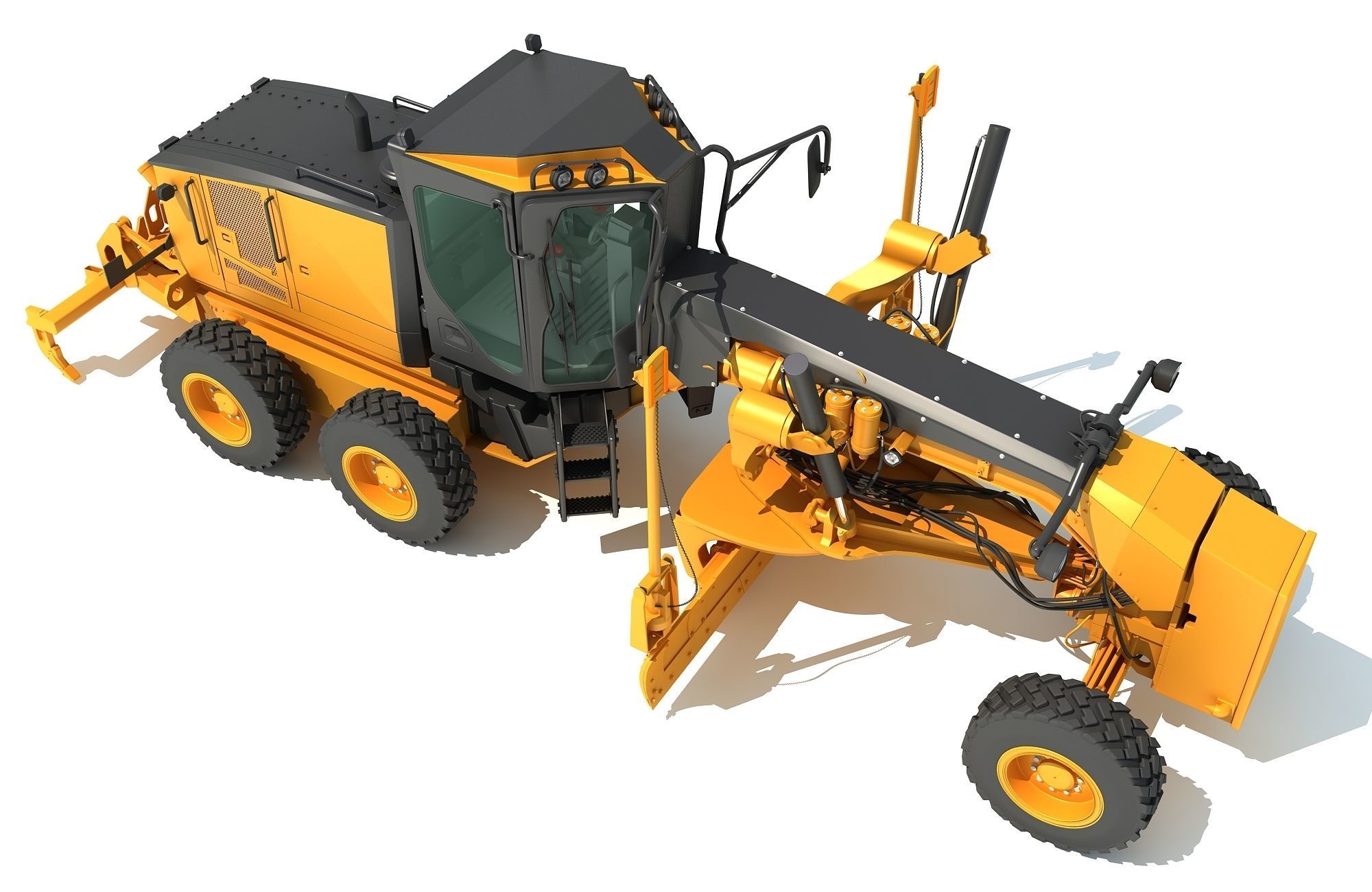 Road Motor Grader 3D model_7