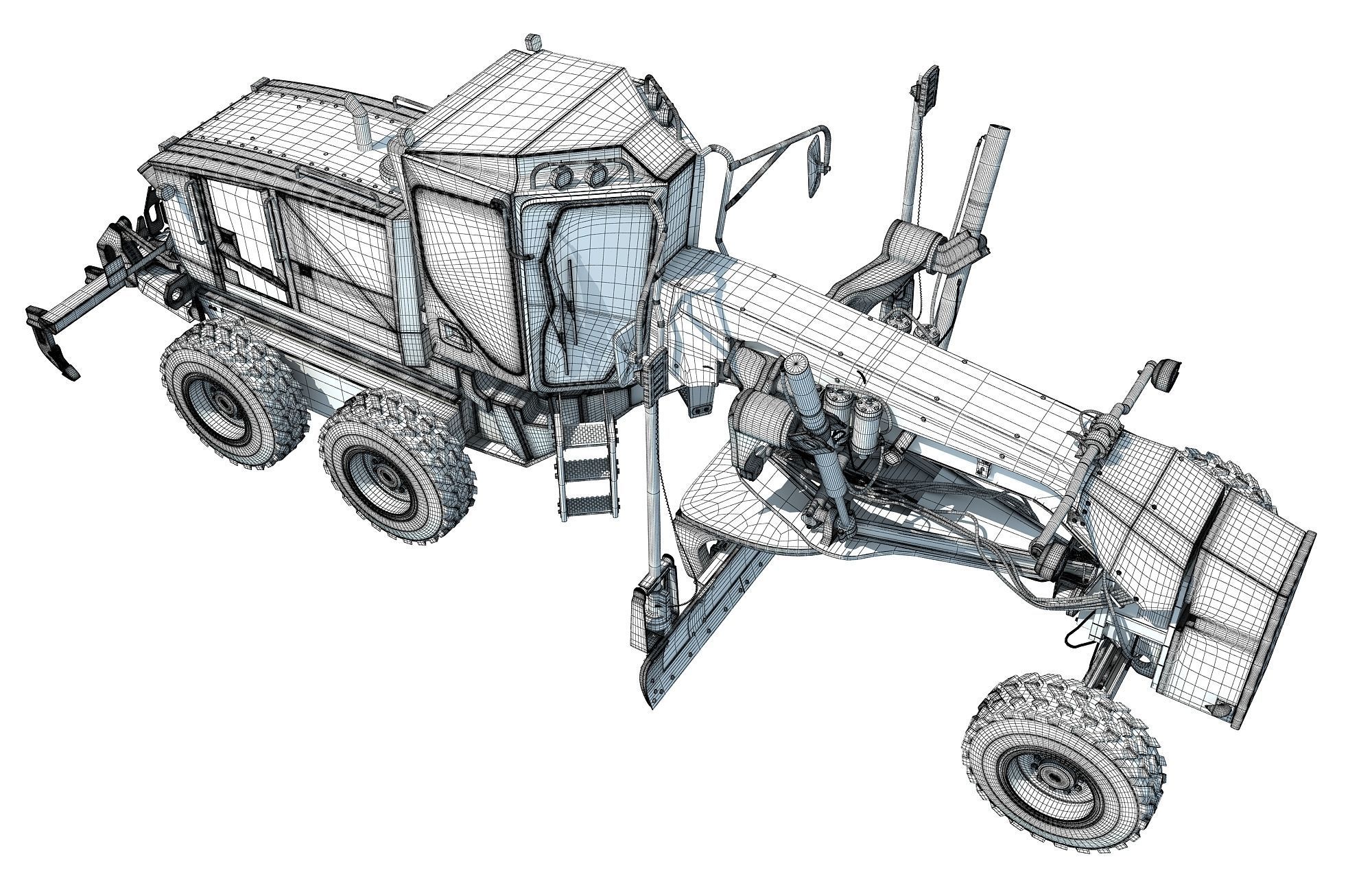 Road Motor Grader 3D model_17