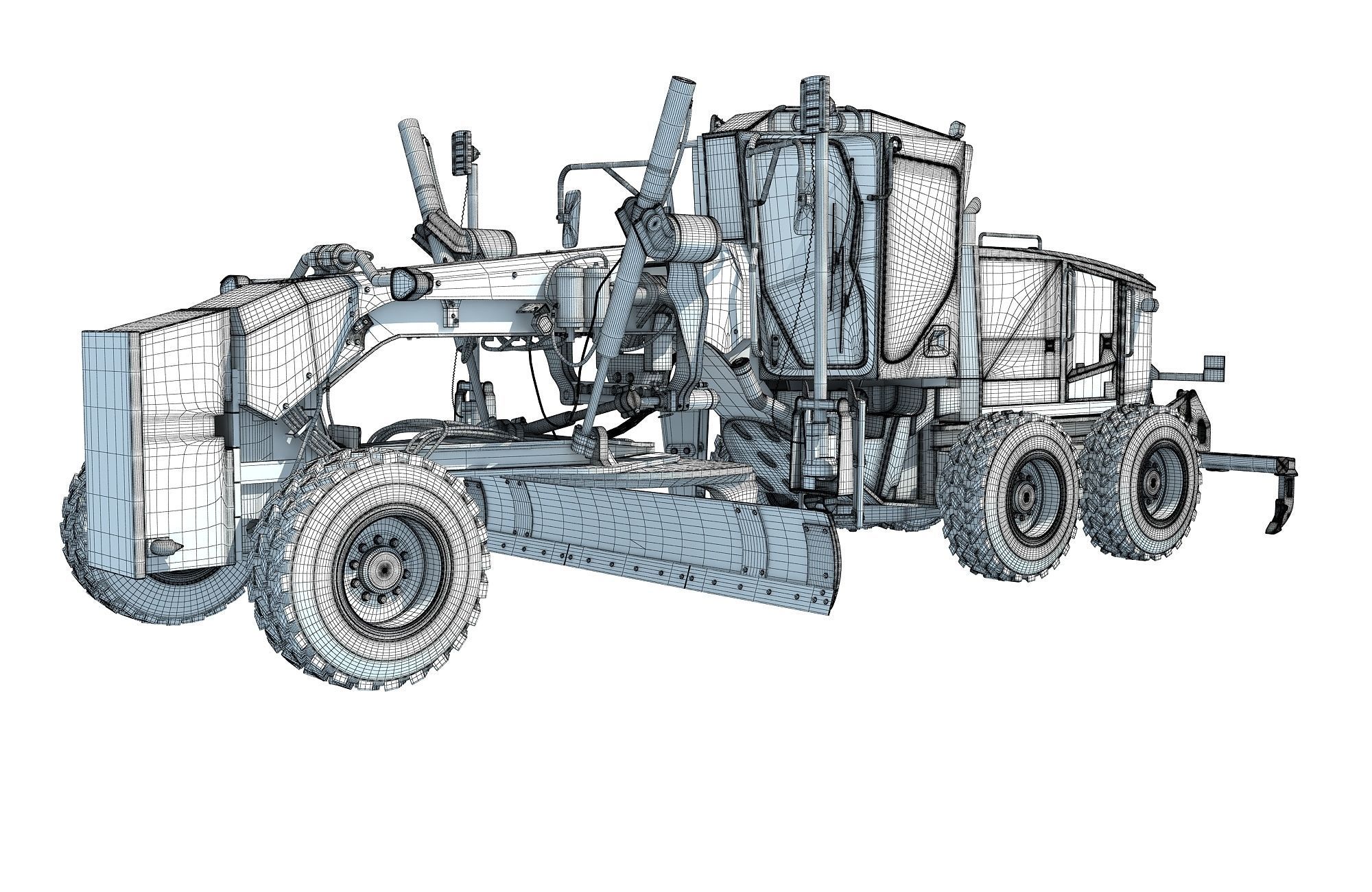 Road Motor Grader 3D model_14