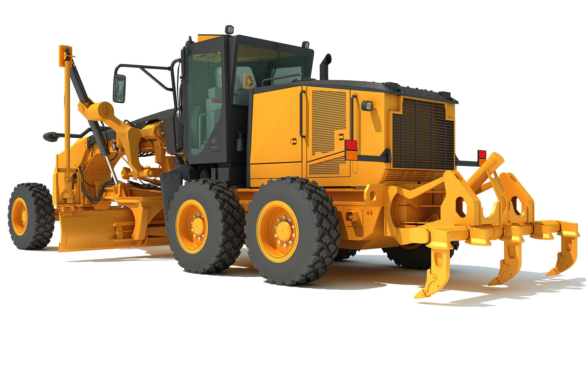 Road Motor Grader 3D model_4