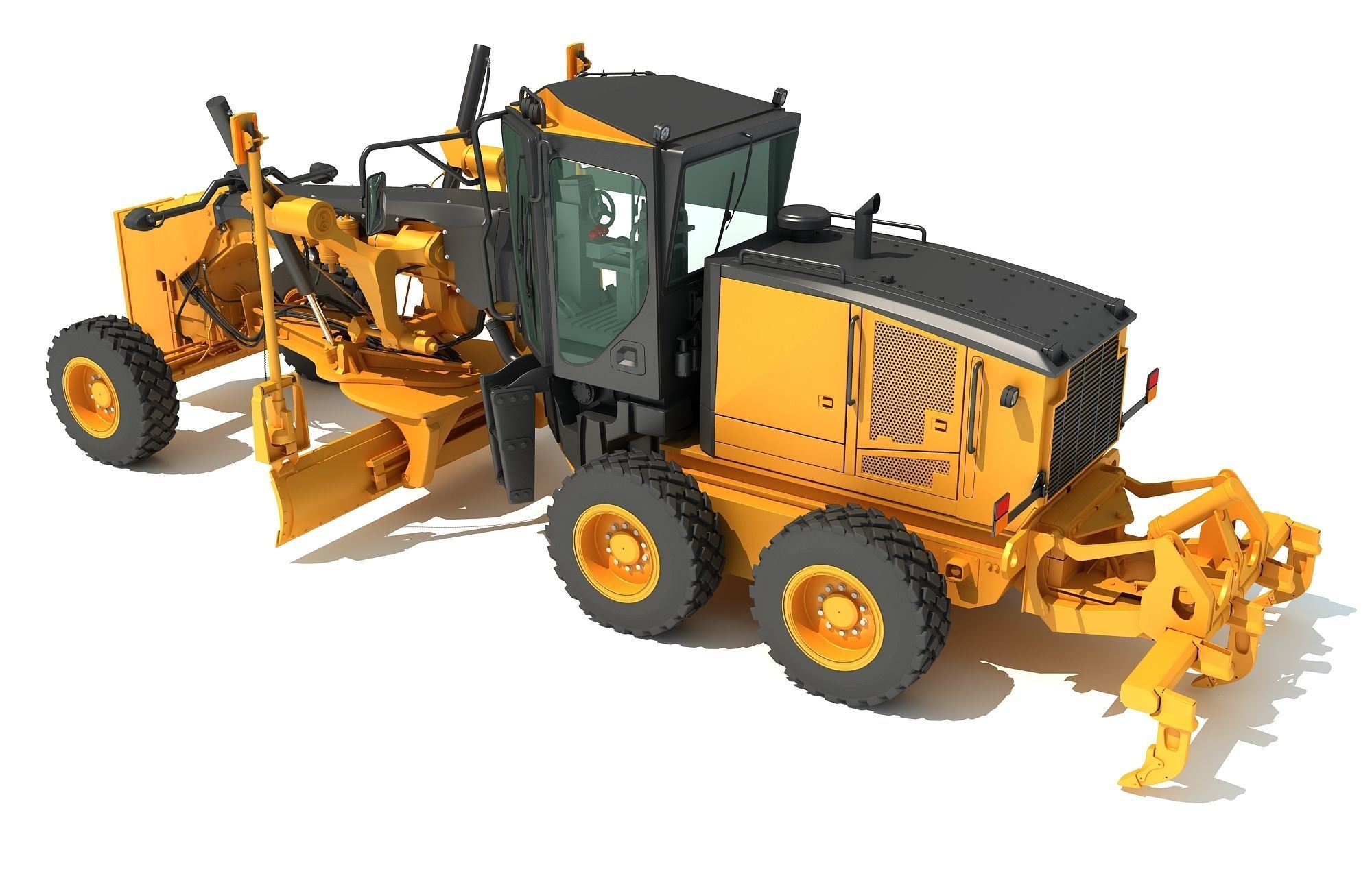 Road Motor Grader 3D model_3
