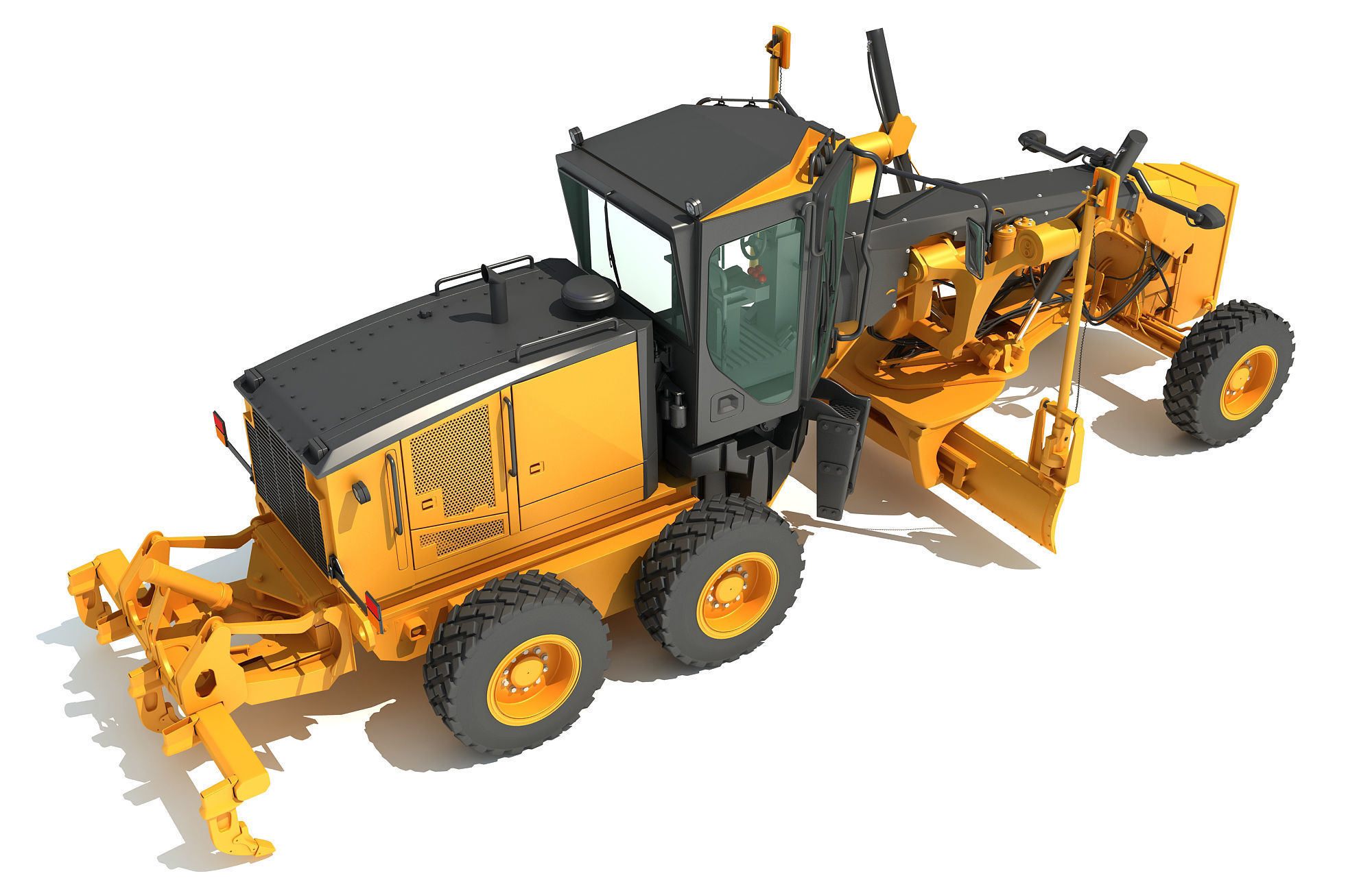 Road Motor Grader 3D model_5