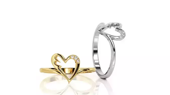 Heart  Ring R 0132 3D print model
