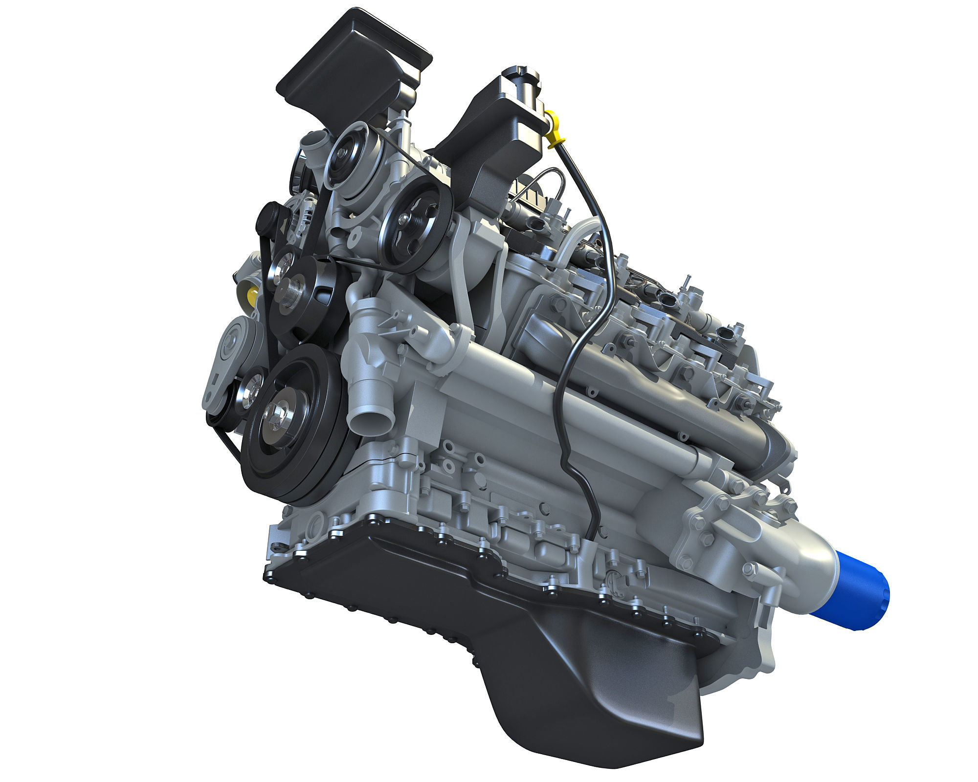 V8 Turbo Engine Models 3D model_7