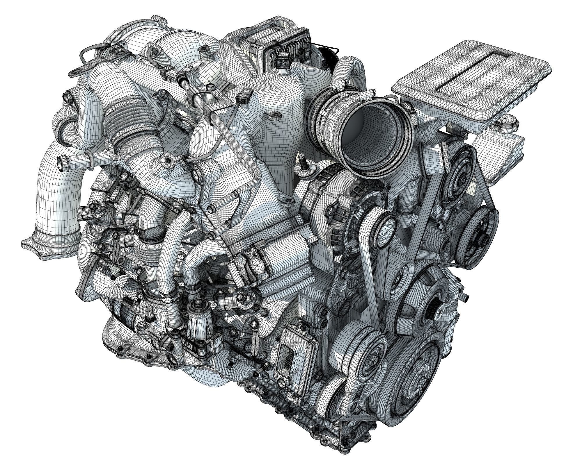 V8 Turbo Engine Models 3D model_18