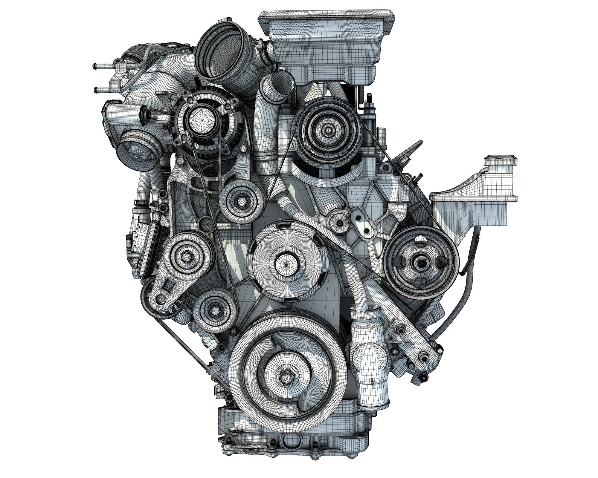 V8 Turbo Engine Models 3D model_15