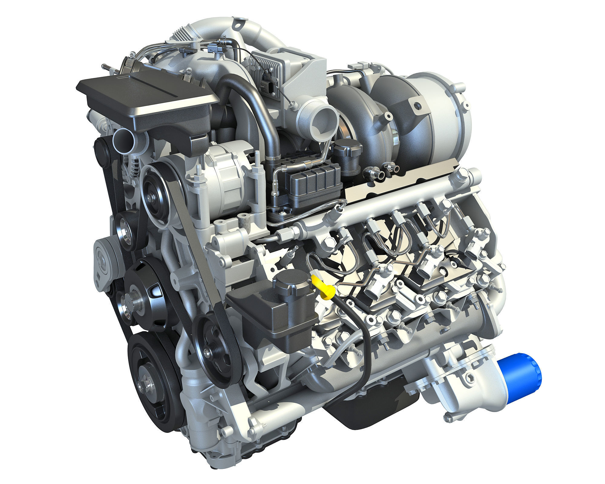 V8 Turbo Engine Models 3D model_1