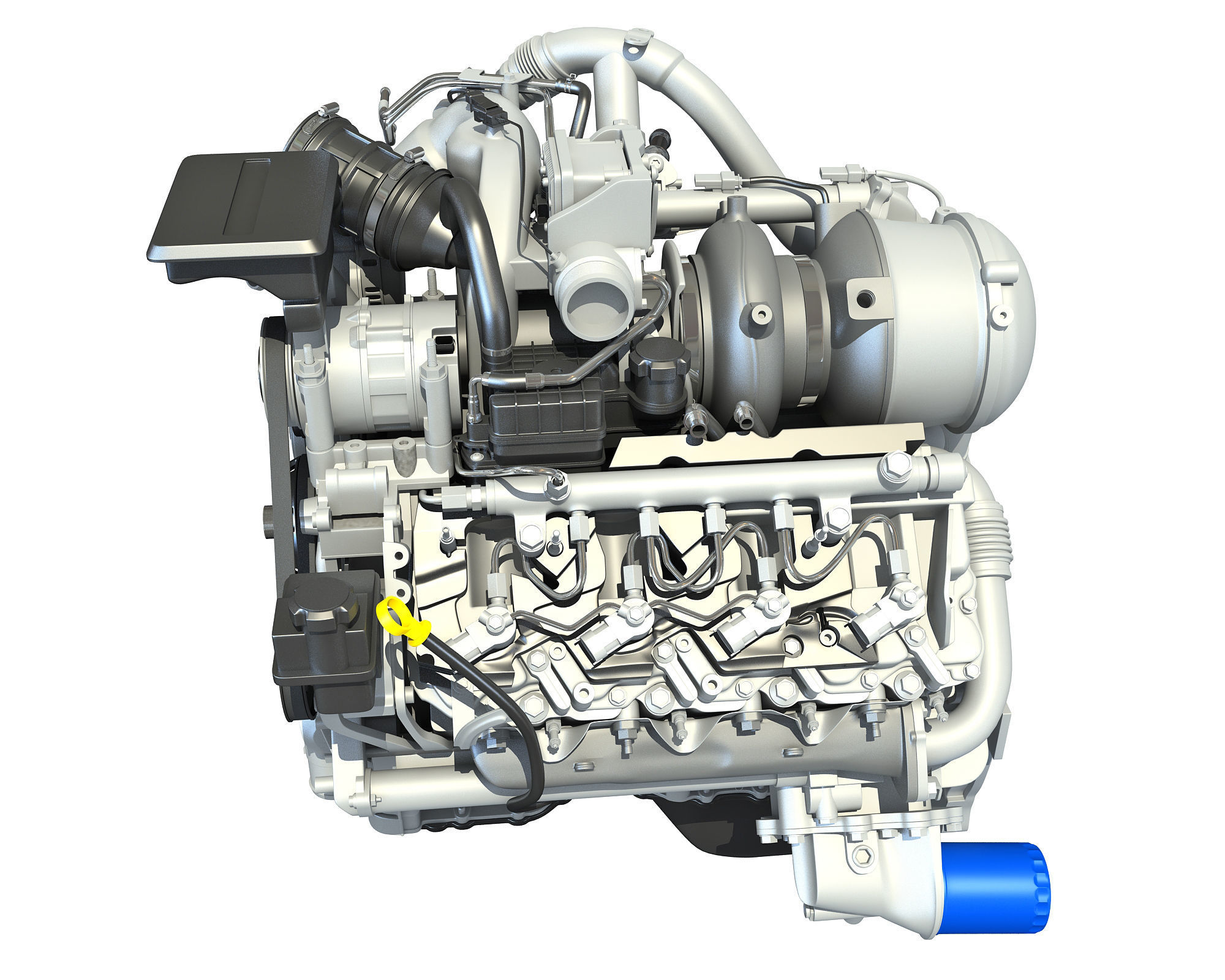 V8 Turbo Engine Models 3D model_3