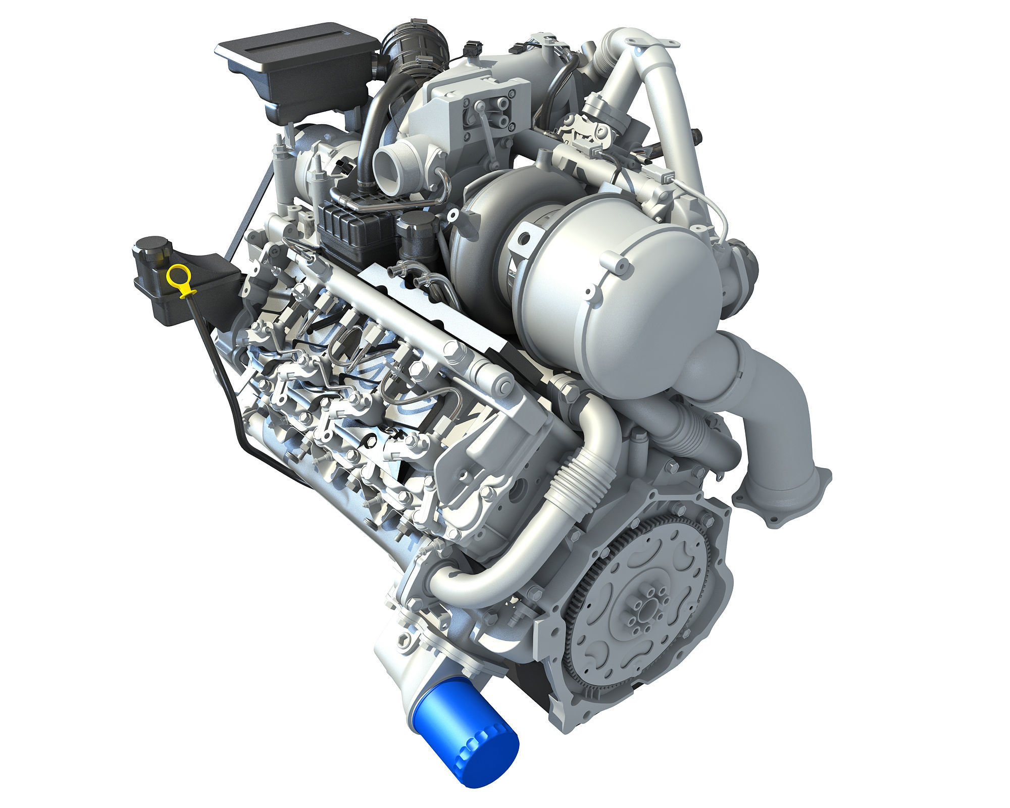 V8 Turbo Engine Models 3D model_4