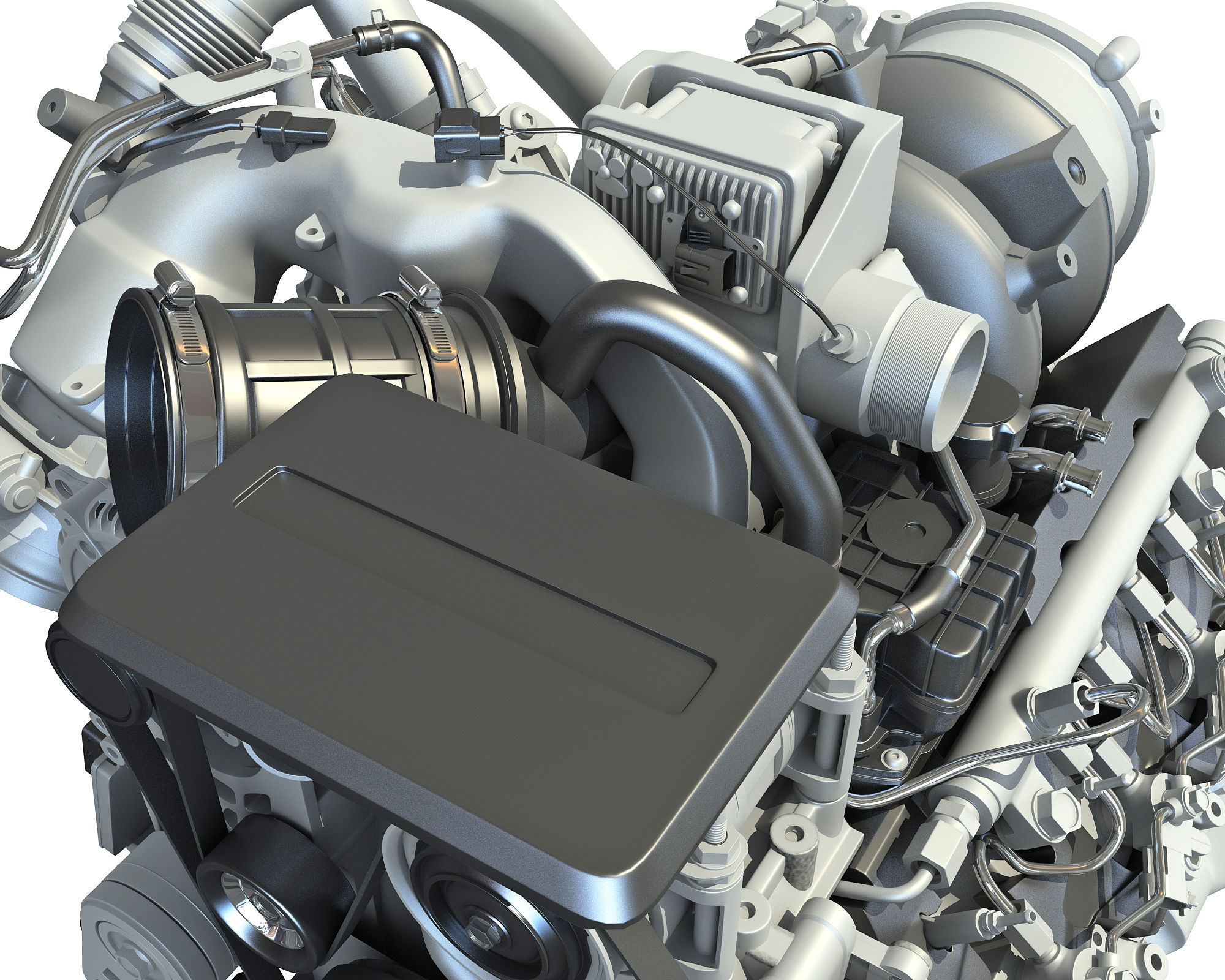 V8 Turbo Engine Models 3D model_13
