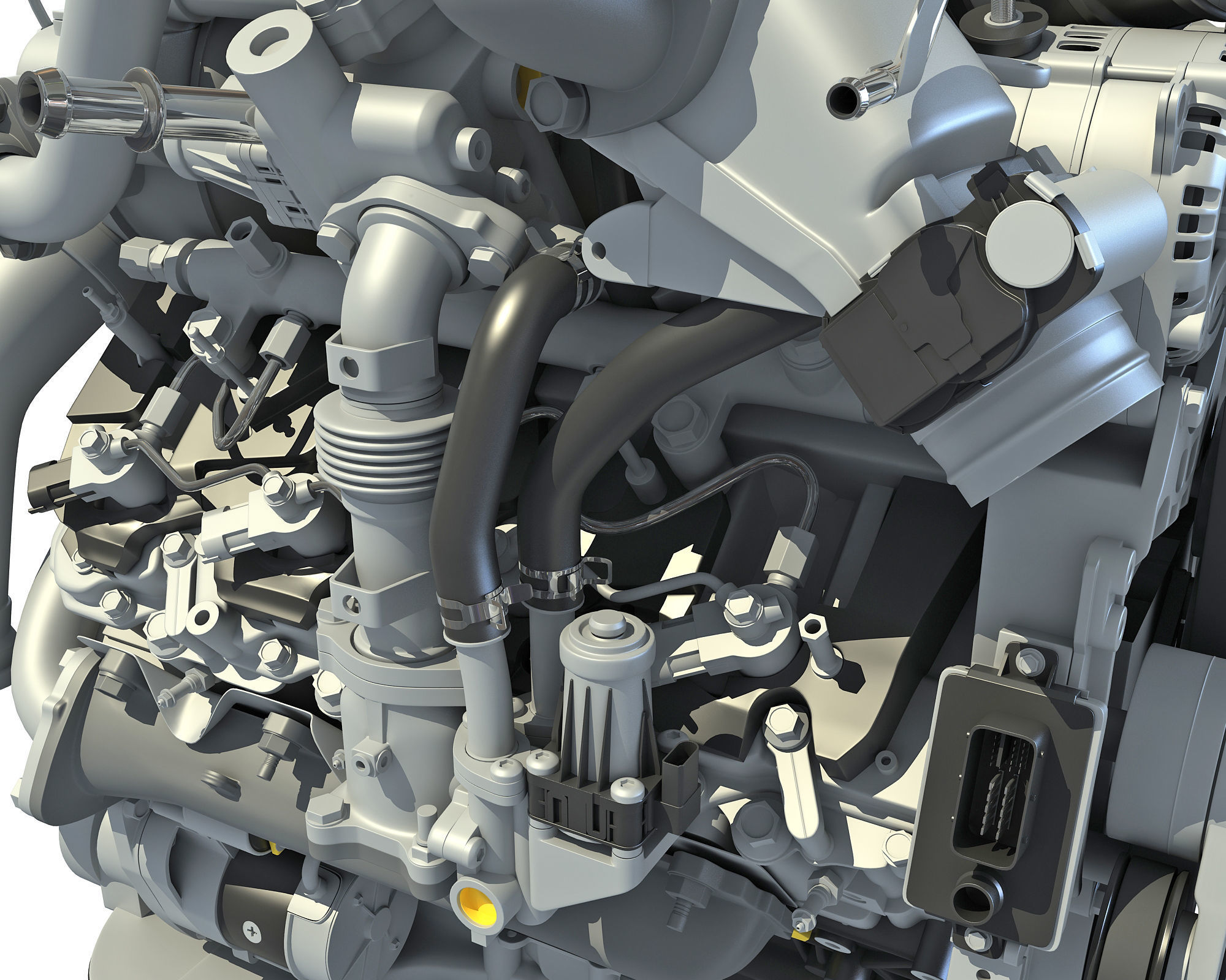 V8 Turbo Engine Models 3D model_11