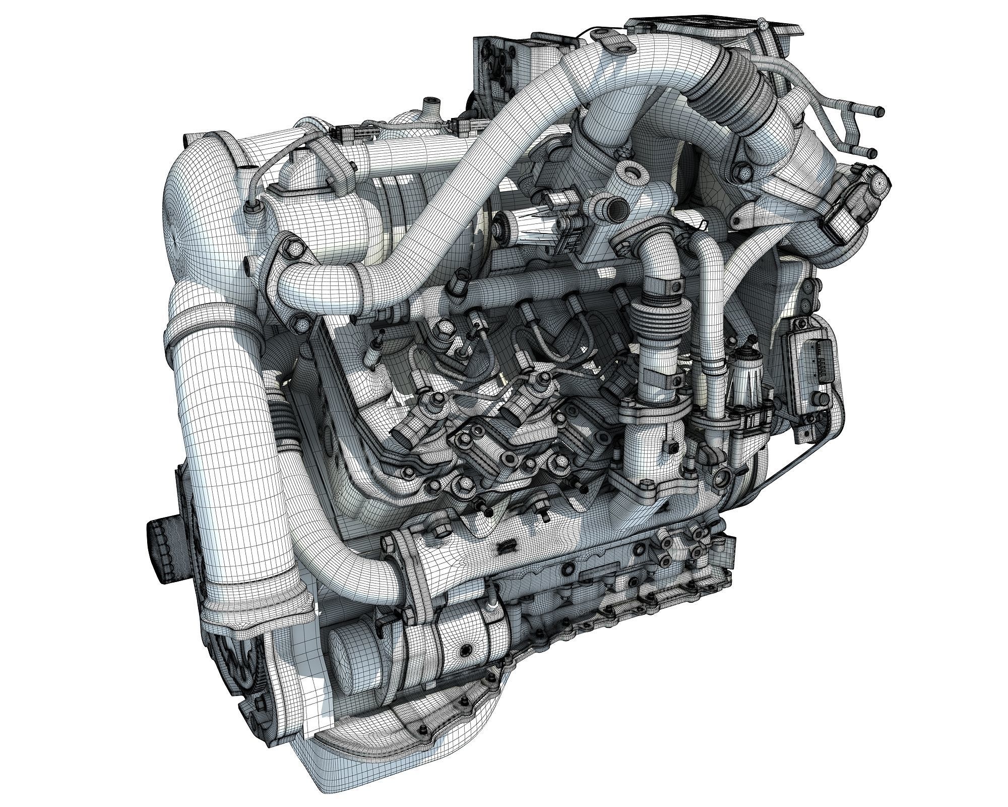 V8 Turbo Engine Models 3D model_19