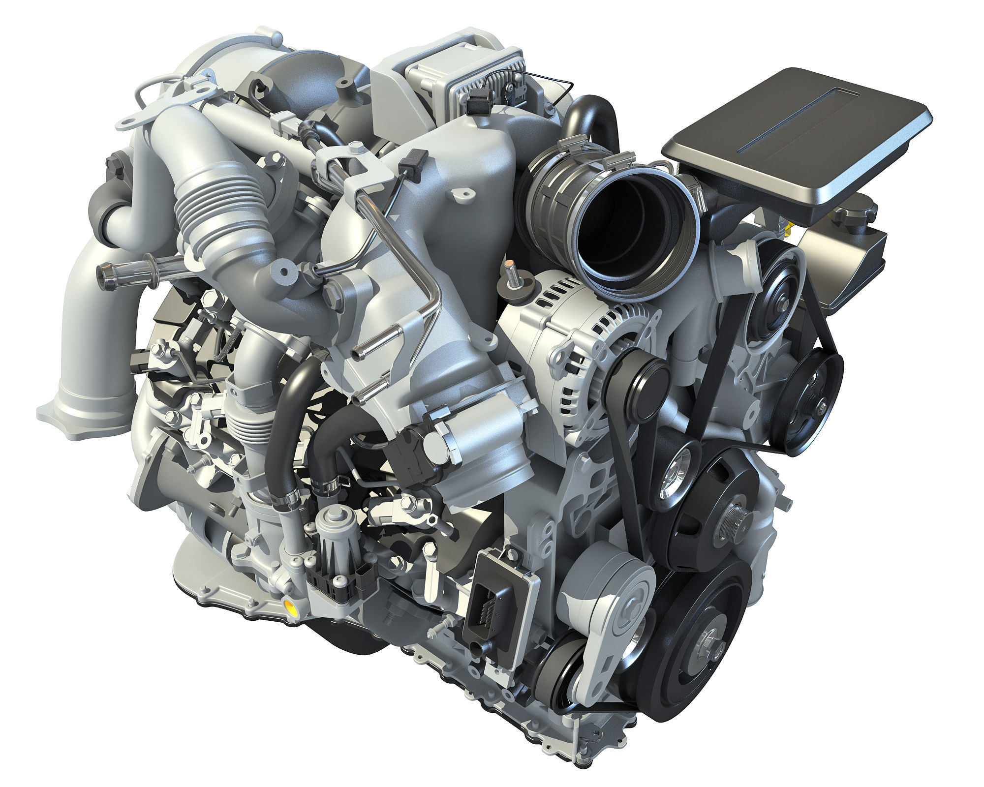 V8 Turbo Engine Models 3D model_5