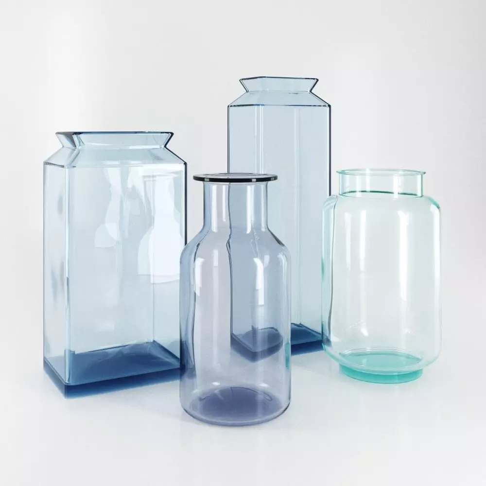Glass vases set Free 3D model_0