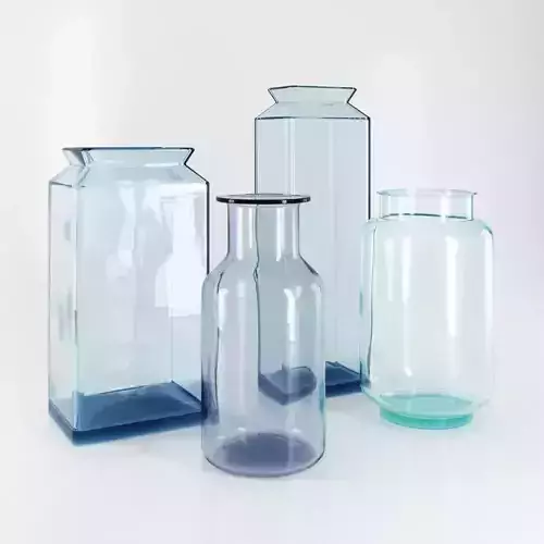 Glass vases set Free 3D model