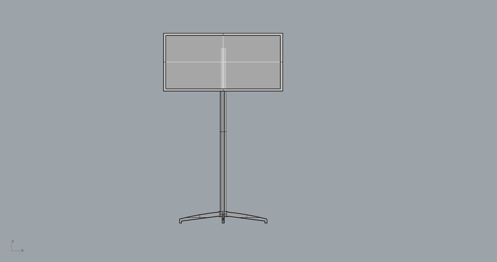 Screen with stand 3D model_2