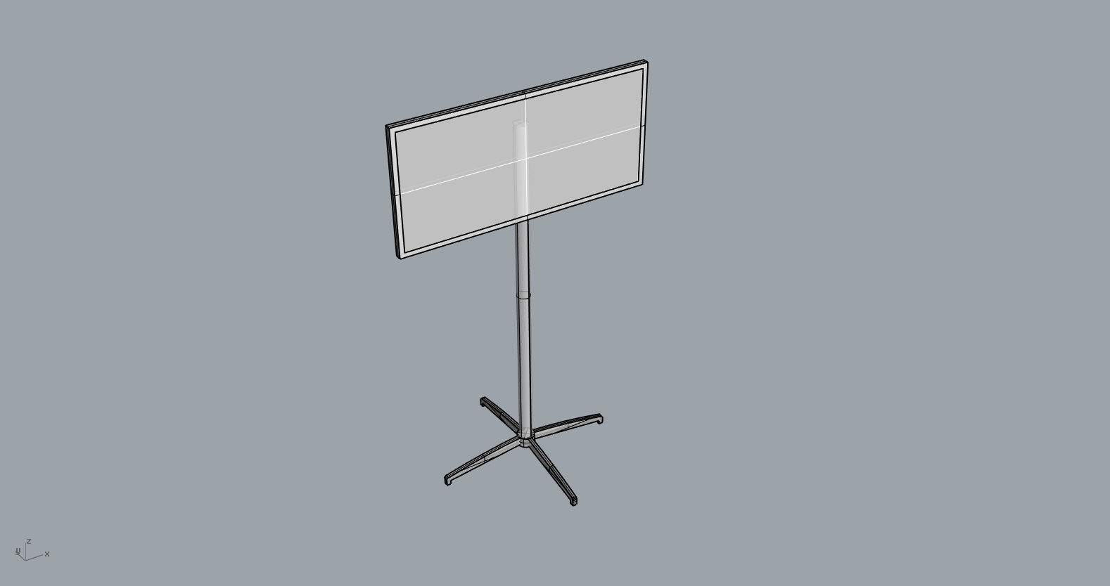 Screen with stand 3D model_1