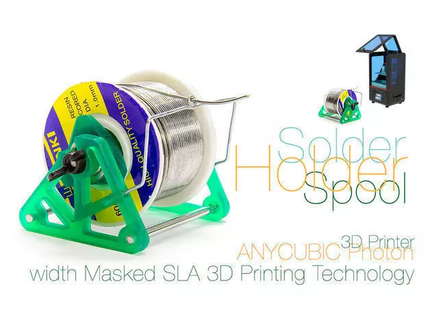Solder Spool Holder with Masked SLA 3D Printing Technology Free 3D print model