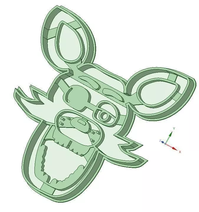 Foxy cookie cutter A night a freddy 3D print model_0