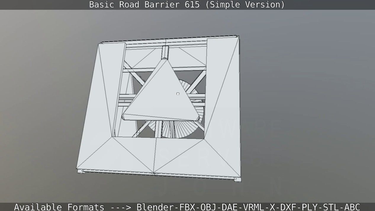 Basic Road Barrier 615 - Simple Version Low-poly 3D model_73