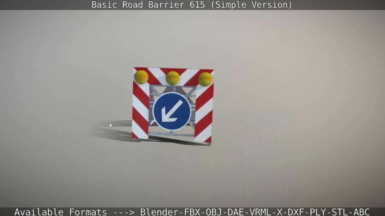 Basic Road Barrier 615 - Simple Version Low-poly 3D model_41