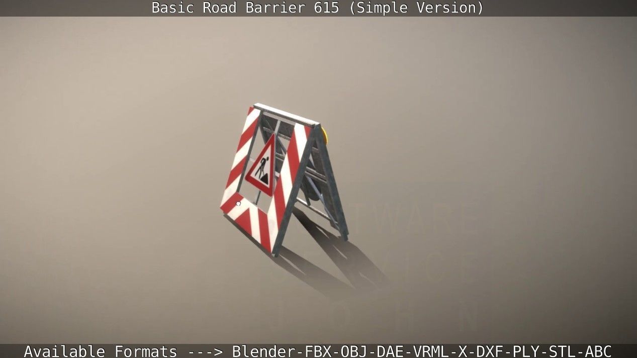 Basic Road Barrier 615 - Simple Version Low-poly 3D model_44