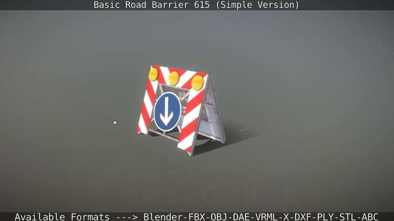 Basic Road Barrier 615 - Simple Version Low-poly 3D model_35