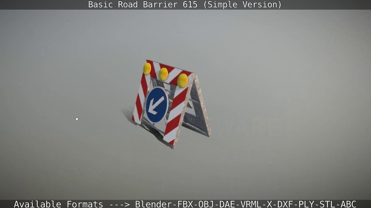 Basic Road Barrier 615 - Simple Version Low-poly 3D model_39