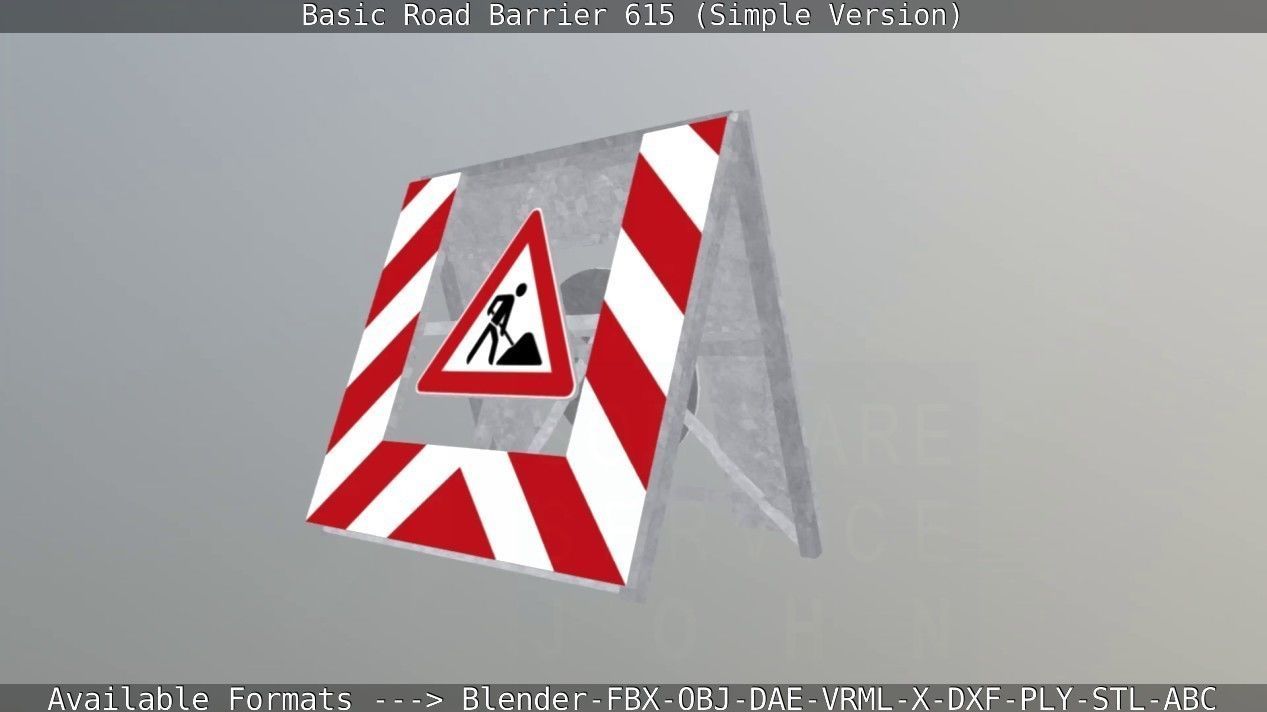 Basic Road Barrier 615 - Simple Version Low-poly 3D model_119