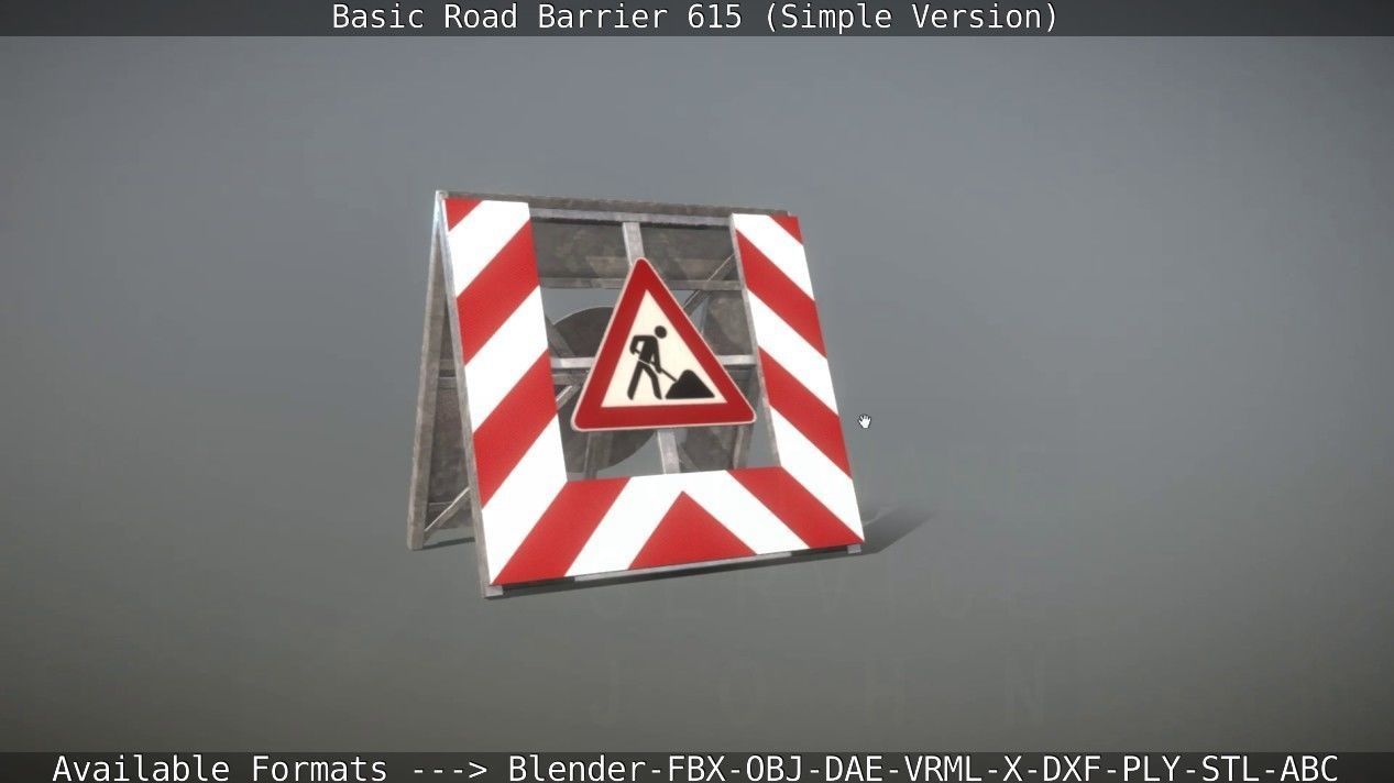 Basic Road Barrier 615 - Simple Version Low-poly 3D model_59