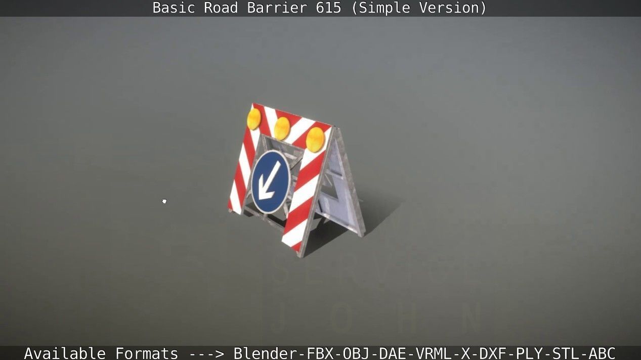 Basic Road Barrier 615 - Simple Version Low-poly 3D model_37