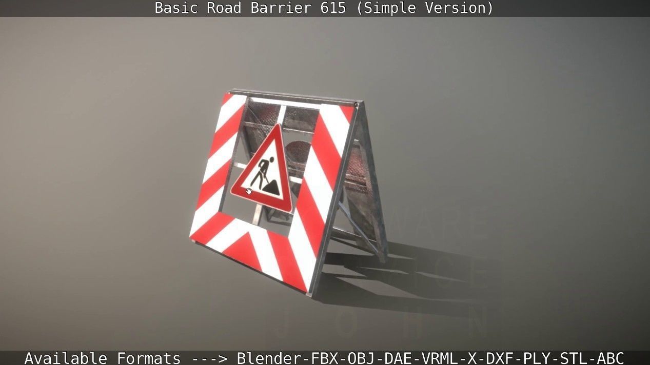 Basic Road Barrier 615 - Simple Version Low-poly 3D model_56
