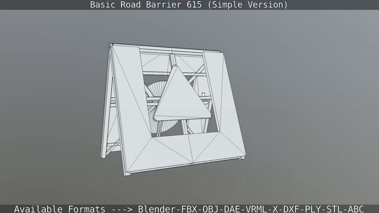 Basic Road Barrier 615 - Simple Version Low-poly 3D model_71