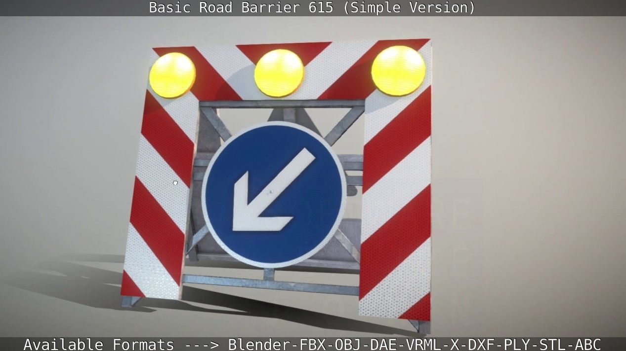 Basic Road Barrier 615 - Simple Version Low-poly 3D model_23
