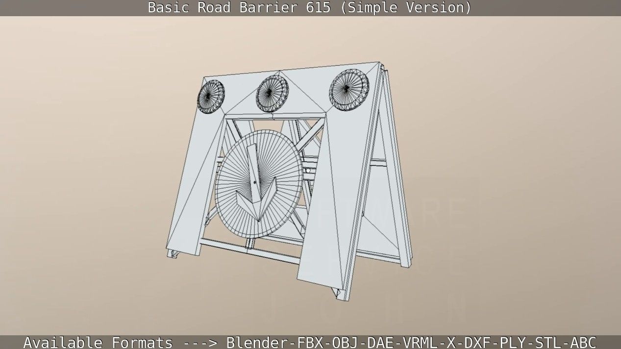 Basic Road Barrier 615 - Simple Version Low-poly 3D model_92