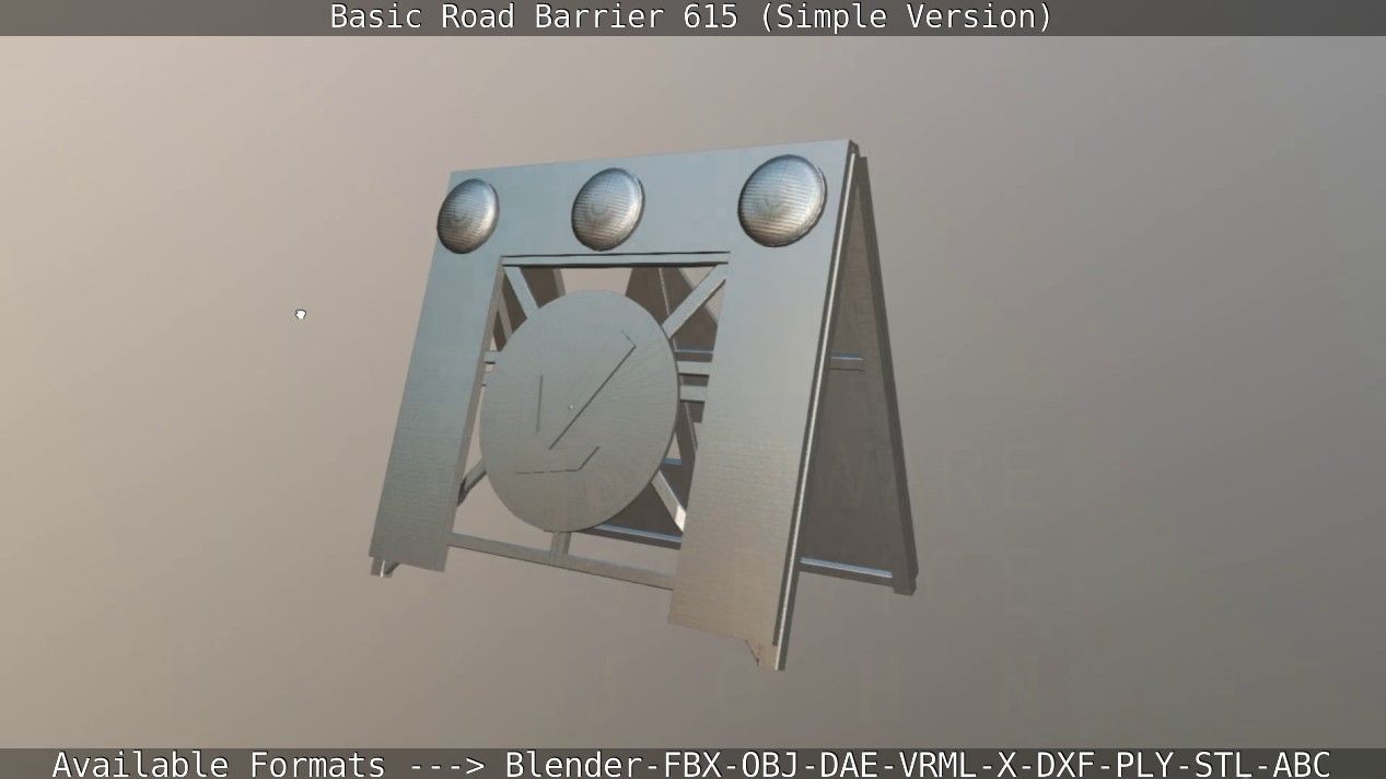 Basic Road Barrier 615 - Simple Version Low-poly 3D model_101