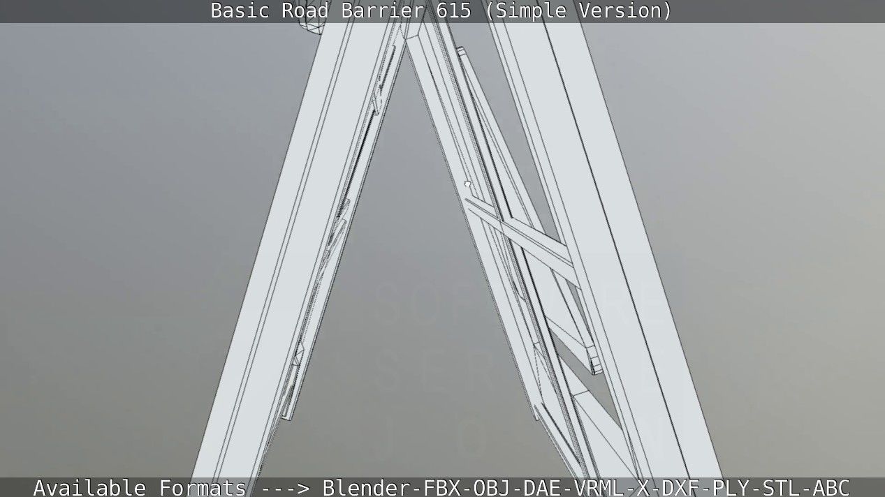 Basic Road Barrier 615 - Simple Version Low-poly 3D model_80