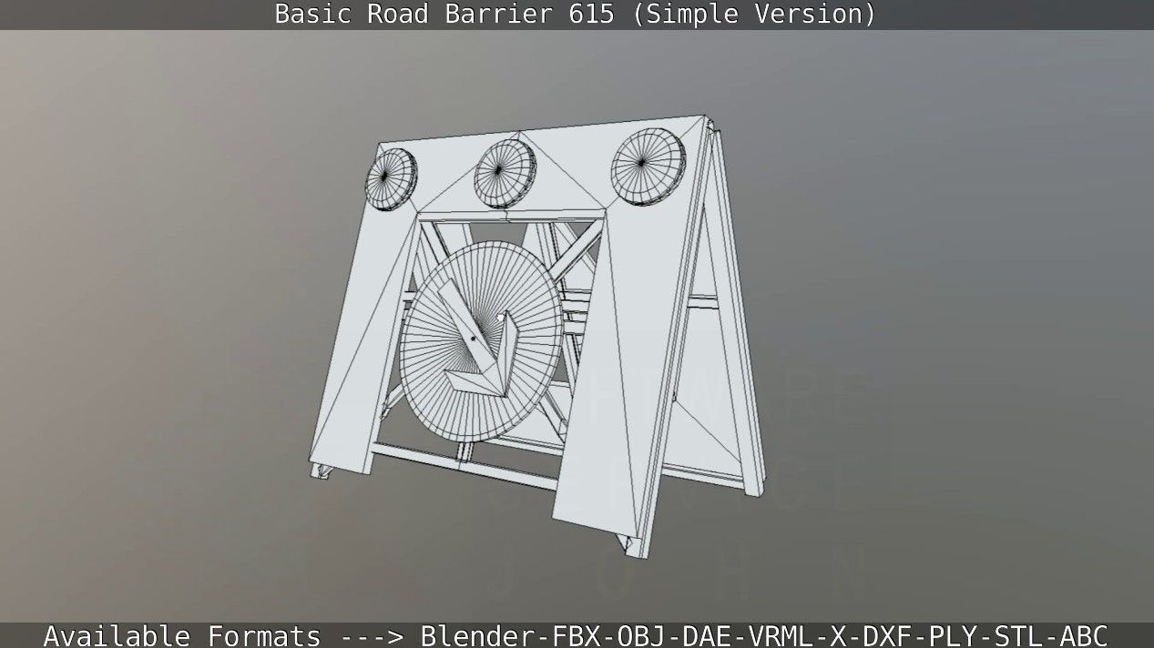 Basic Road Barrier 615 - Simple Version Low-poly 3D model_95