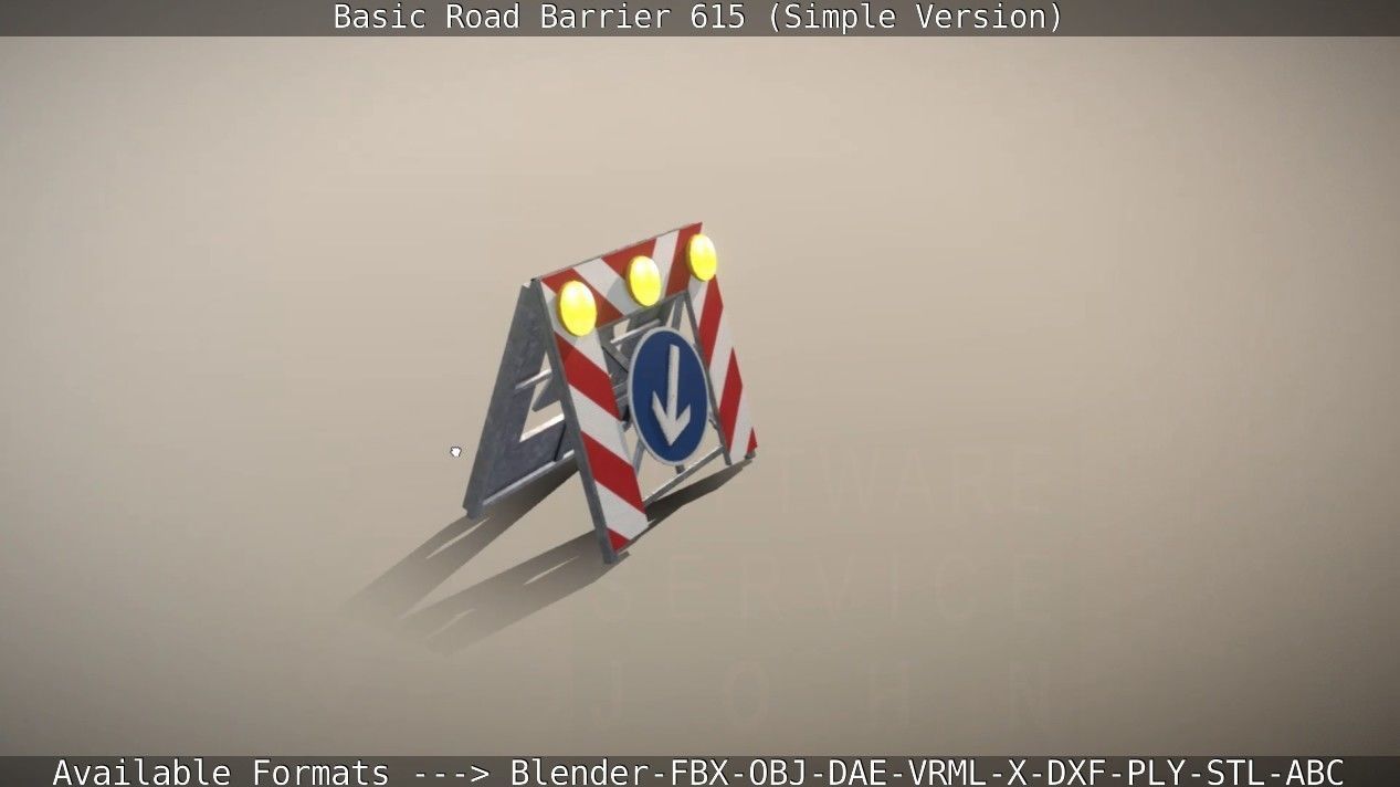 Basic Road Barrier 615 - Simple Version Low-poly 3D model_42