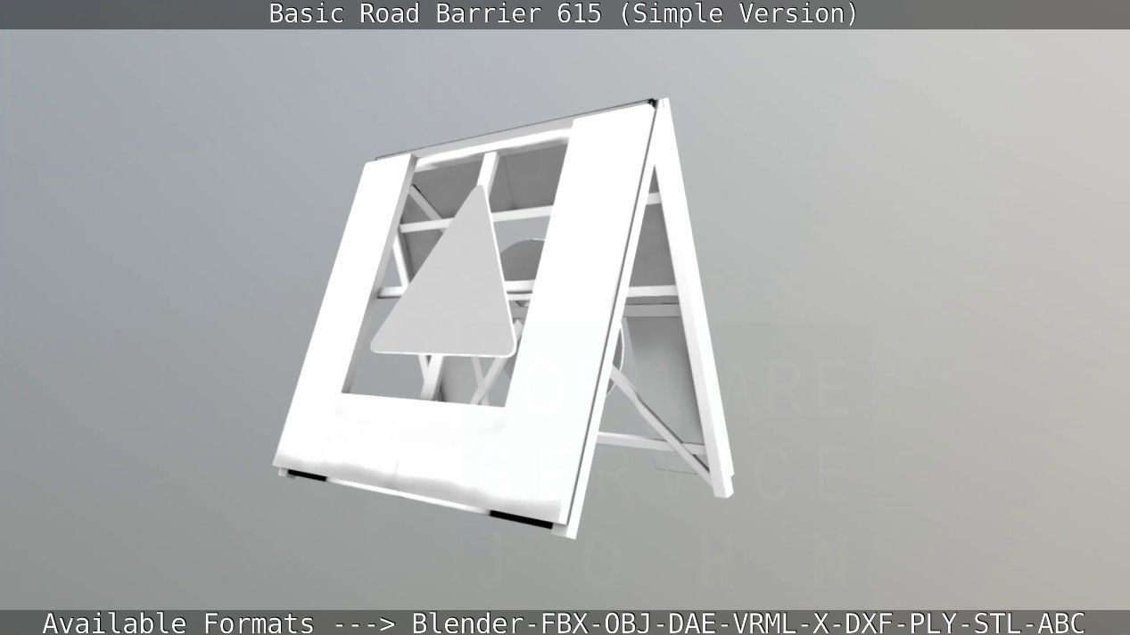 Basic Road Barrier 615 - Simple Version Low-poly 3D model_118