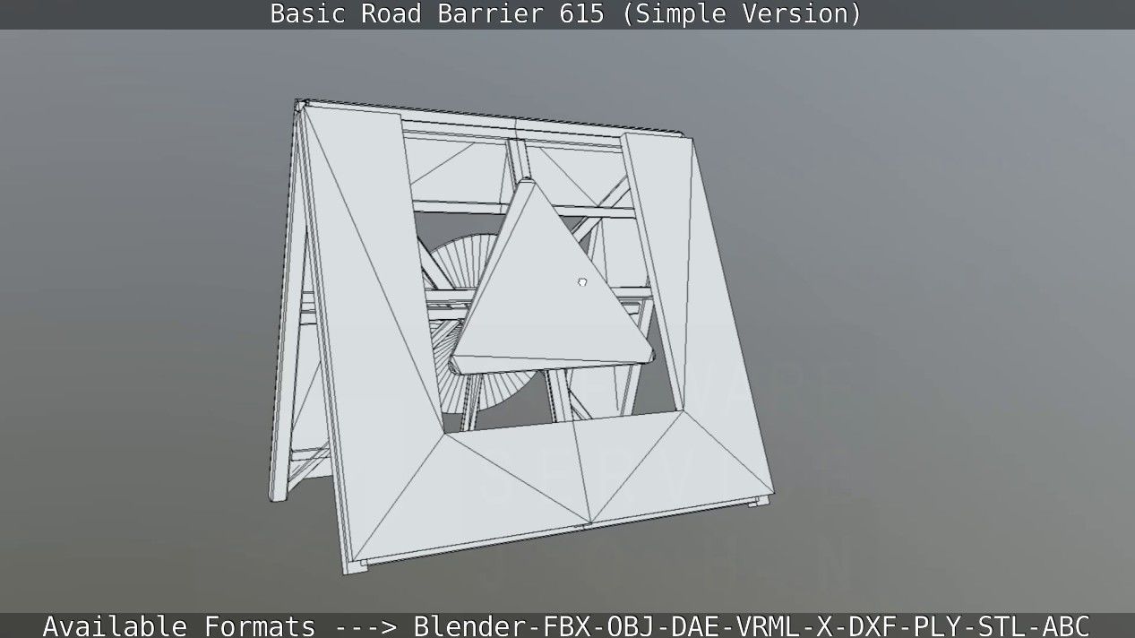 Basic Road Barrier 615 - Simple Version Low-poly 3D model_72