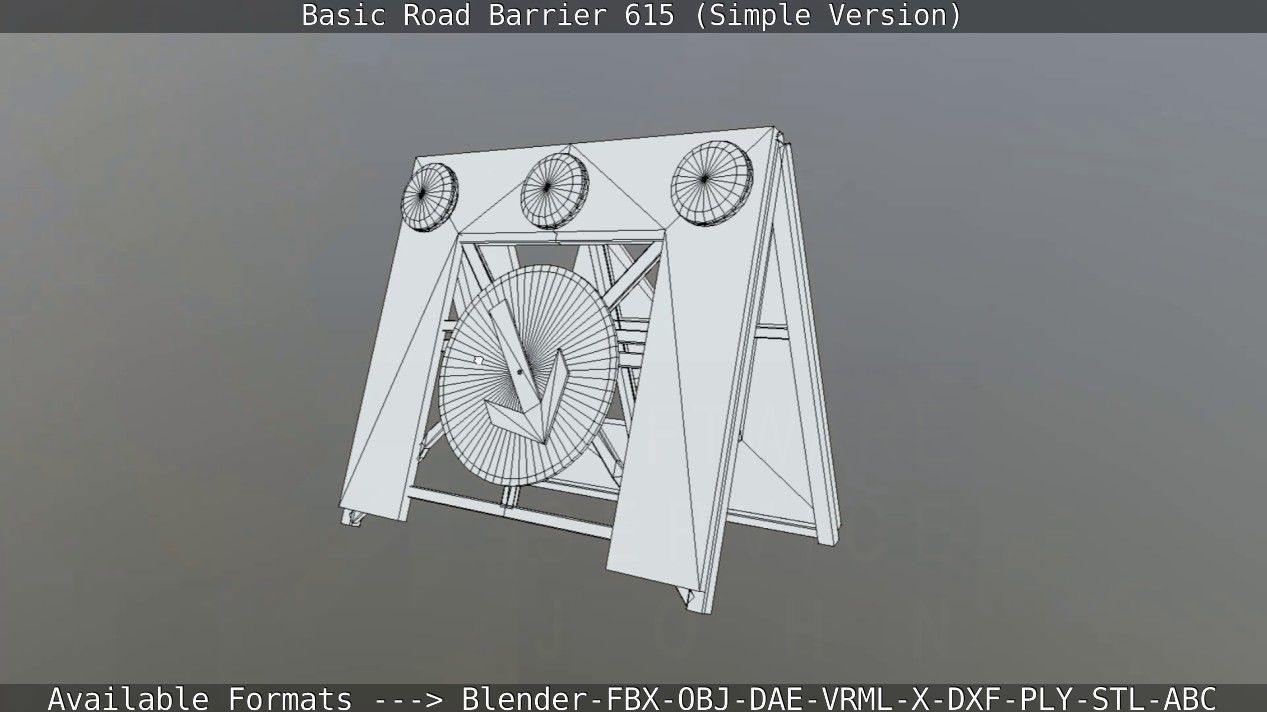 Basic Road Barrier 615 - Simple Version Low-poly 3D model_93