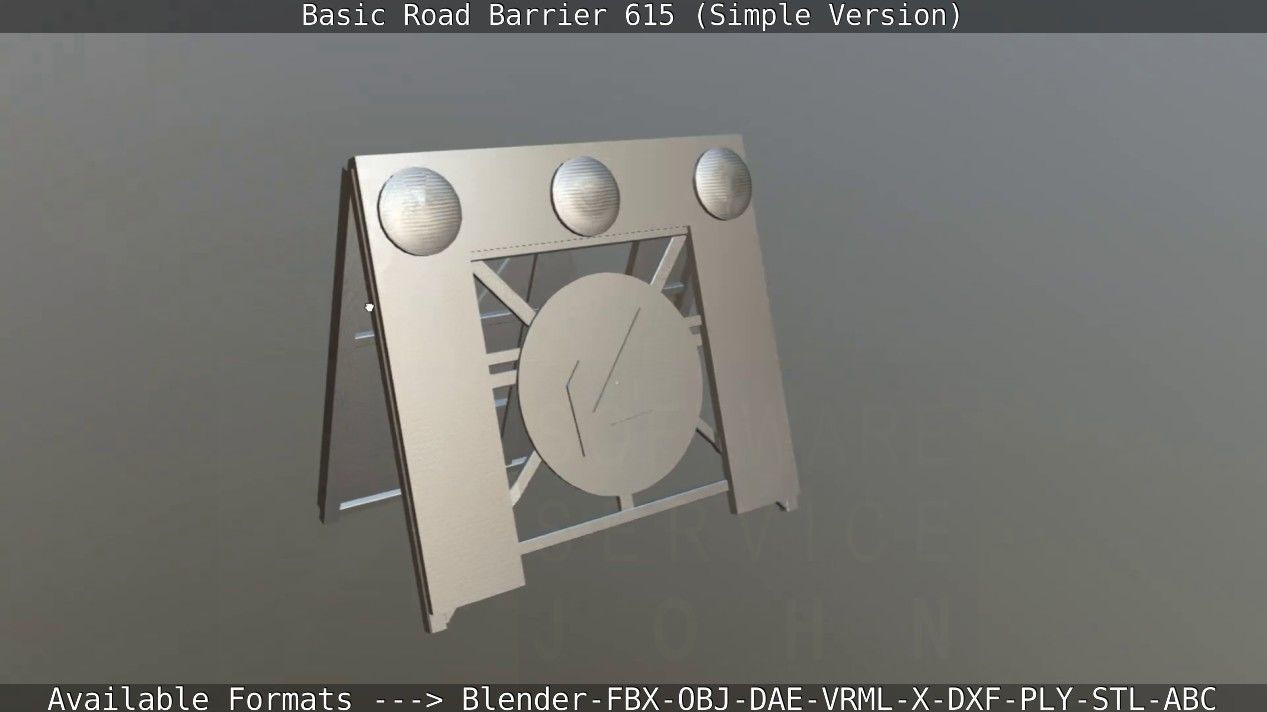 Basic Road Barrier 615 - Simple Version Low-poly 3D model_104