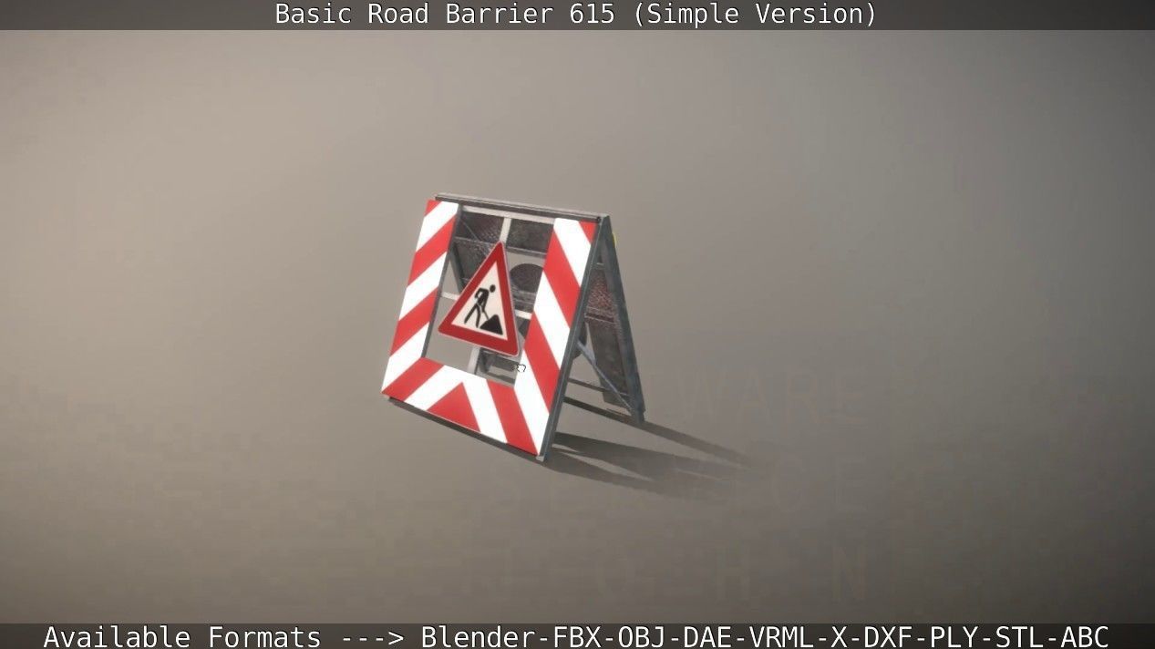 Basic Road Barrier 615 - Simple Version Low-poly 3D model_46