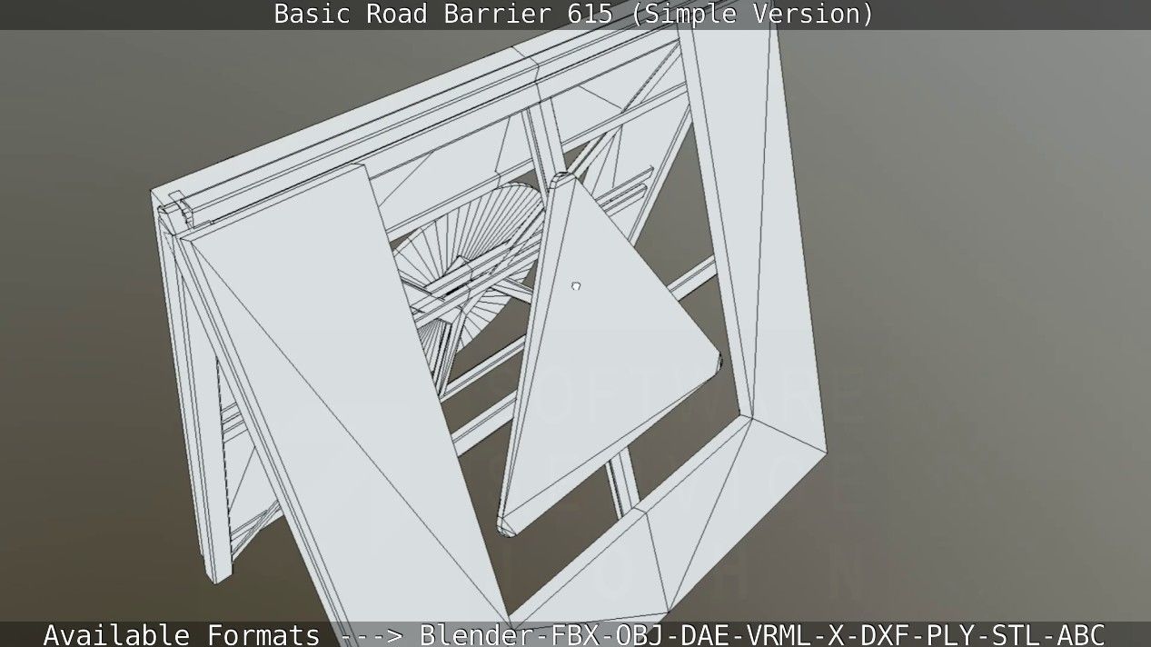 Basic Road Barrier 615 - Simple Version Low-poly 3D model_78
